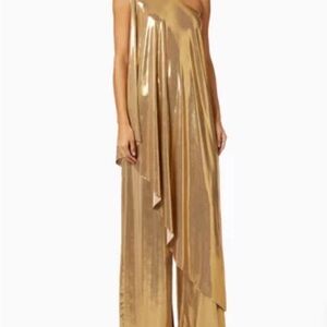 Norma Kamali Metallic Gold One-Shoulder Tunic
